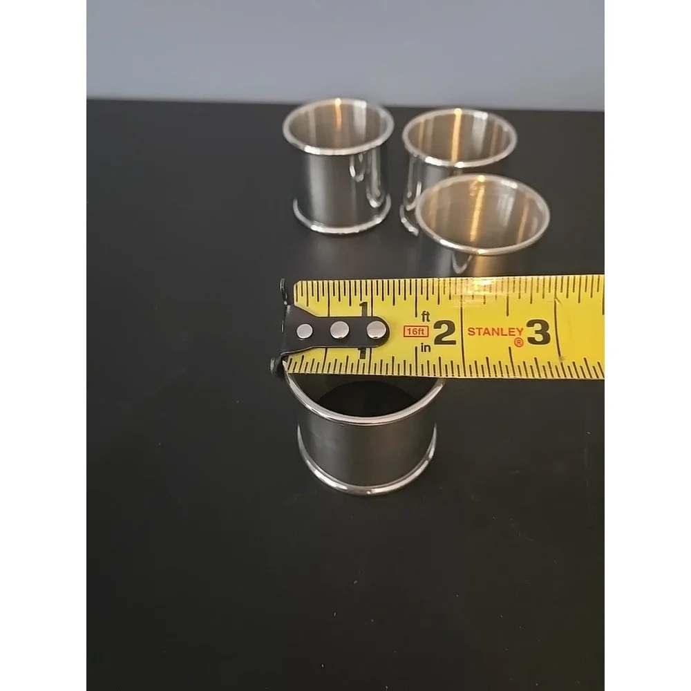 Kirk Stieff Polished Pewter Napkin Ring Deister Butler D+B Set Of 4 Original Box